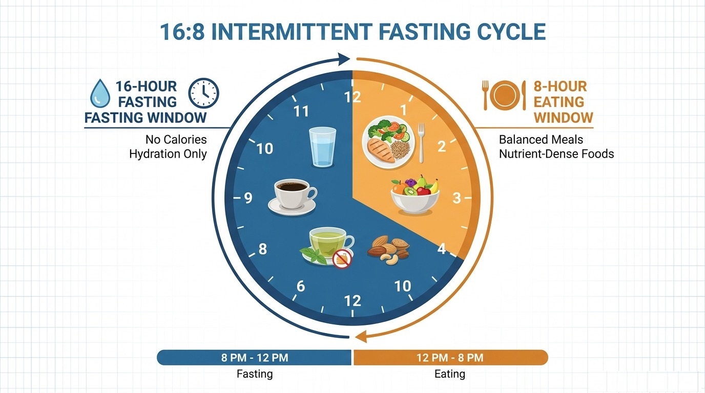 16:8 Intermittent Fasting Timeline Chart